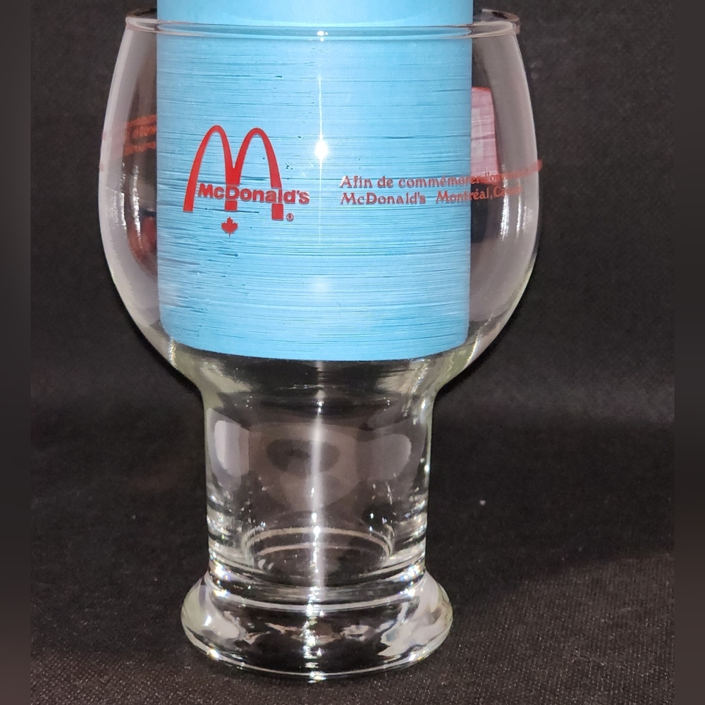 1976 McDonald's Canada 4,000th Store Opening Commemorative Glass & Hankerchief